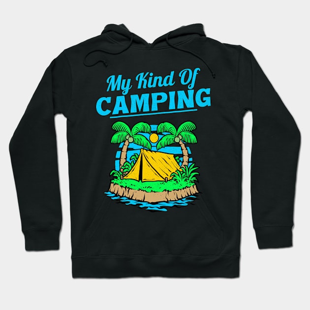 My Kind of Camping in the tropics tropical sunset and palm trees Hoodie by Joaddo